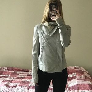 Rick Owens blistered leather jacket in color Ash